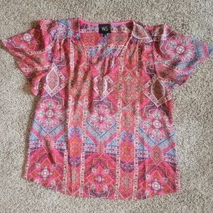 W5 Abstract Pattern Blouse (L)